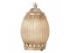 Béžová skleněná svítící LED lucerna Balli - Ø 11*18 cm Clayre & Eef