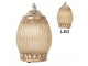 Béžová skleněná svítící LED lucerna Balli - Ø 11*18 cm Clayre & Eef