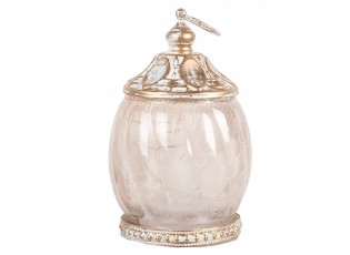 Béžová skleněná svítící LED lucerna Balli - Ø 7*11 cm 