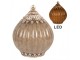 Béžová skleněná svítící LED lucerna Balli - Ø 15*9 cm Clayre & Eef