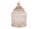 Růžová skleněná svítící LED lucerna Balli - Ø 8*12 cm Clayre & Eef