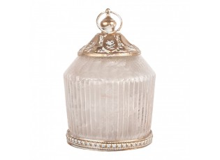 Růžová skleněná svítící LED lucerna Balli - Ø 8*12 cm