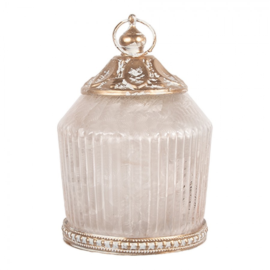Růžová skleněná svítící LED lucerna Balli - Ø 8*12 cm / 2*AAA Clayre &amp; Eef