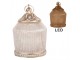 Růžová skleněná svítící LED lucerna Balli - Ø 8*12 cm Clayre & Eef