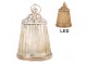 Béžová skleněná svítící LED lucerna Balli - Ø 8*12 cm Clayre & Eef