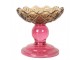 Růžovo-žlutý skleněný svícen květina Colorful Garden - Ø 10*9 cm Clayre & Eef