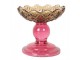 Růžovo-žlutý skleněný svícen květina Colorful Garden - Ø 10*9 cm Clayre & Eef
