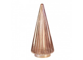 Jantarová vánoční skleněná dekorace stromek - Ø 11*26 cm