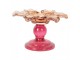 Růžový skleněný svícen květina Colorful Garden - Ø 14*9 cm Clayre & Eef