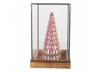 Dekorační skleník/ vitrína s dřevěným podstavcem Pallas - 19*19*30 cm