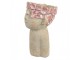 Béžový antik obal na květináč hlava ženy s květy Danaé M - 16*15*25 cm Clayre & Eef
