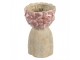 Béžový antik obal na květináč hlava ženy s květy Danaé M - 16*15*25 cm Clayre & Eef