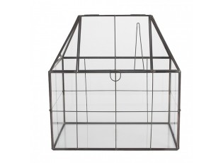 Mosazný antik dekorační skleník/ vitrína Cloelia - 25*16*26 cm