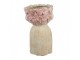 Béžový antik obal na květináč hlava ženy s květy Danaé L - 20*19*31 cm Clayre & Eef