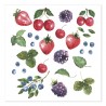 Bílé ubrousky s lesními plody - 33*33 cm (20ks)