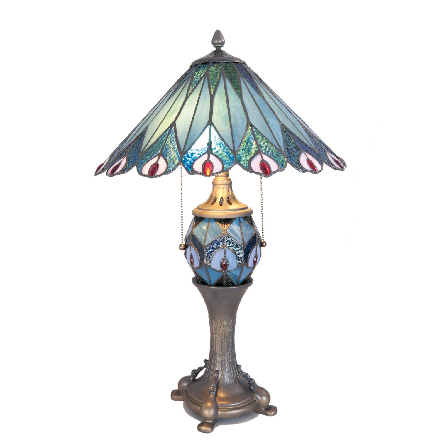 Stolní lampa Tiffany Peacock