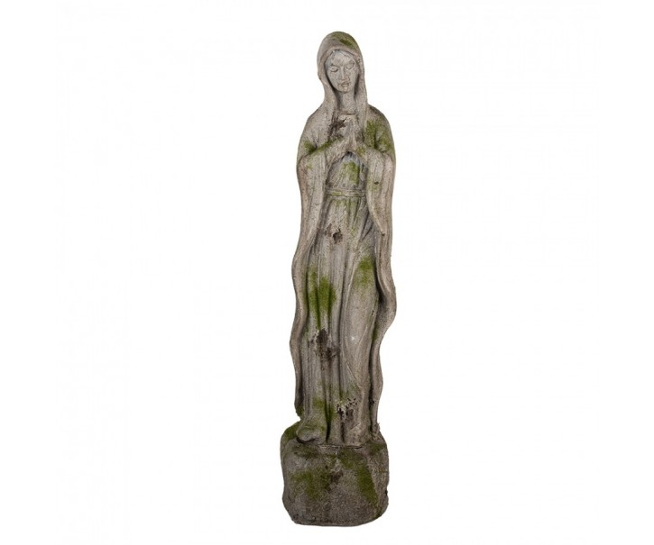 Dekorace socha panenky Marie s mechovým vzhledem - 15*15*67 cm Clayre & Eef