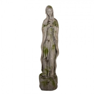 Dekorace socha panenky Marie s mechovým vzhledem - 15*15*67 cm
