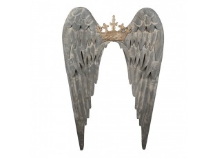 Zinková nástěnná andělská křídla s korunkou Wings Angel - 46*4*65 cm