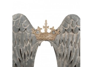 Zinková nástěnná andělská křídla s korunkou Wings Angel - 46*4*65 cm