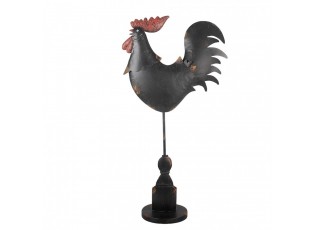 Decorative Figurine Rooster 33x12x64 Cm Black Metal - 33*12*64 cm