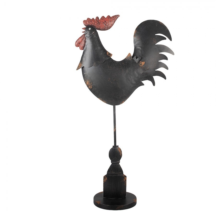 Decorative Figurine Rooster 33x12x64 Cm Black Metal - 33*12*64 cm