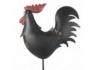 Decorative Figurine Rooster 33x12x64 Cm Black Metal - 33*12*64 cm