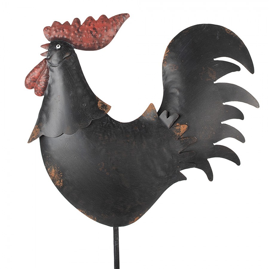 Decorative Figurine Rooster 33x12x64 Cm Black Metal - 33*12*64 cm