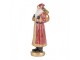Červená vánoční dekorace Santa v kožichu a pytlem dárků - 6*5*15 cm Clayre & Eef