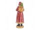 Červená vánoční dekorace Santa v kožichu a pytlem dárků - 6*5*15 cm Clayre & Eef