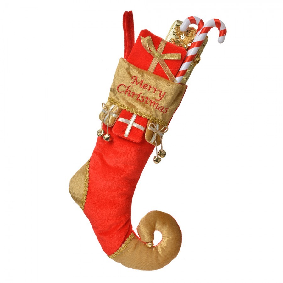 Christmas Stocking 24x7x46 Cm Red Synthetic - 24*7*46 cm