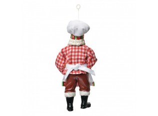 Závěsná vánoční dekorace Santa Claus pekař držící cupcake - 10*6*17 cm