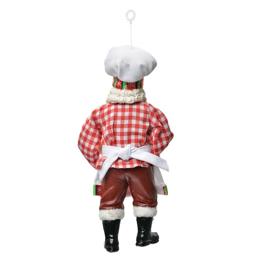 Závěsná vánoční dekorace Santa Claus pekař držící cupcake - 10*6*17 cm
