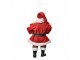 Červená závěsná vánoční dekorace Santa Claus držící dárek - 10*6*17 cm Clayre & Eef