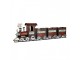 Červená kovová dekorace vláček na kolejích Christmas Train - 95*19*28 cm Clayre & Eef