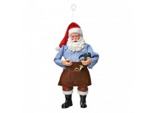 Závěsná vánoční dekorace Santa Claus držící kladivo - 10*6*17 cm