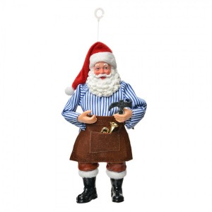 Závěsná vánoční dekorace Santa Claus držící kladivo - 10*6*17 cm