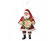 Červená závěsná vánoční dekorace Santa Claus držící ceduli - 10*6*17 cm Clayre & Eef