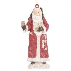 Vánoční závěsná dekorace Santa s nůší a dárky - 5*3*11 cm