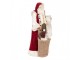 Červená dekorace Santa v kožichu a nůší s dárky - 15*14*29 cm Clayre & Eef