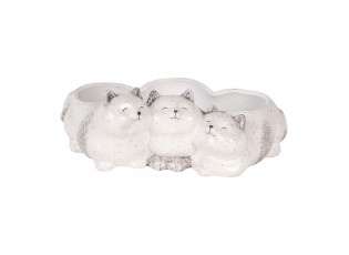 Decorative Figurine Cats 27x16x10 Cm Grey Ceramic - 27*16*10 cm