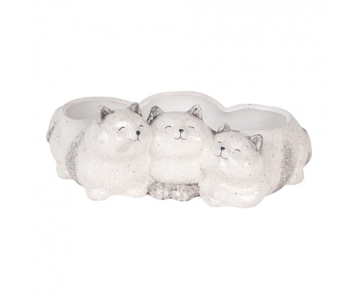 Decorative Figurine Cats 27x16x10 Cm Grey Ceramic - 27*16*10 cm Clayre & Eef