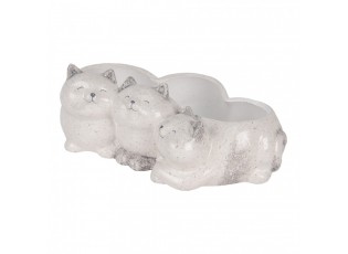 Decorative Figurine Cats 27x16x10 Cm Grey Ceramic - 27*16*10 cm