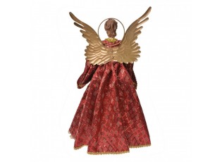 Christmas Decoration Figurine Angel 40 Cm Red Textile - 26*15*44 cm