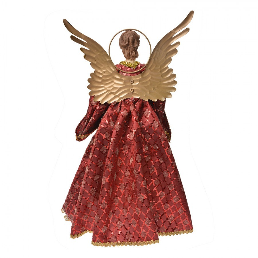 Christmas Decoration Figurine Angel 40 Cm Red Textile - 26*15*44 cm