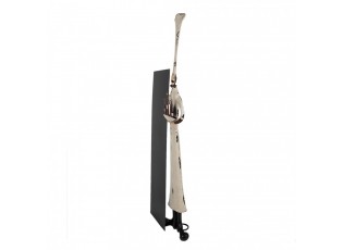 Černá kovová dekorační tabule s kuchařem Chalkboard - 37*14*113 cm