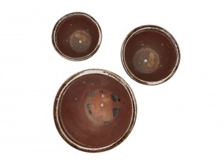 Set 3ks hnědý keramický květináč Antaios - Ø 37*30/ Ø 29*24/ Ø 13*16 cm