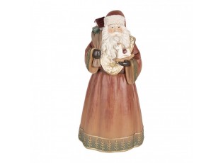 Dekorace Santa Claus s houpacím koníkem a pytlem dárků - 20*18*39 cm