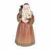 Dekorace Santa Claus s houpacím koníkem a pytlem dárků - 20*18*39 cm