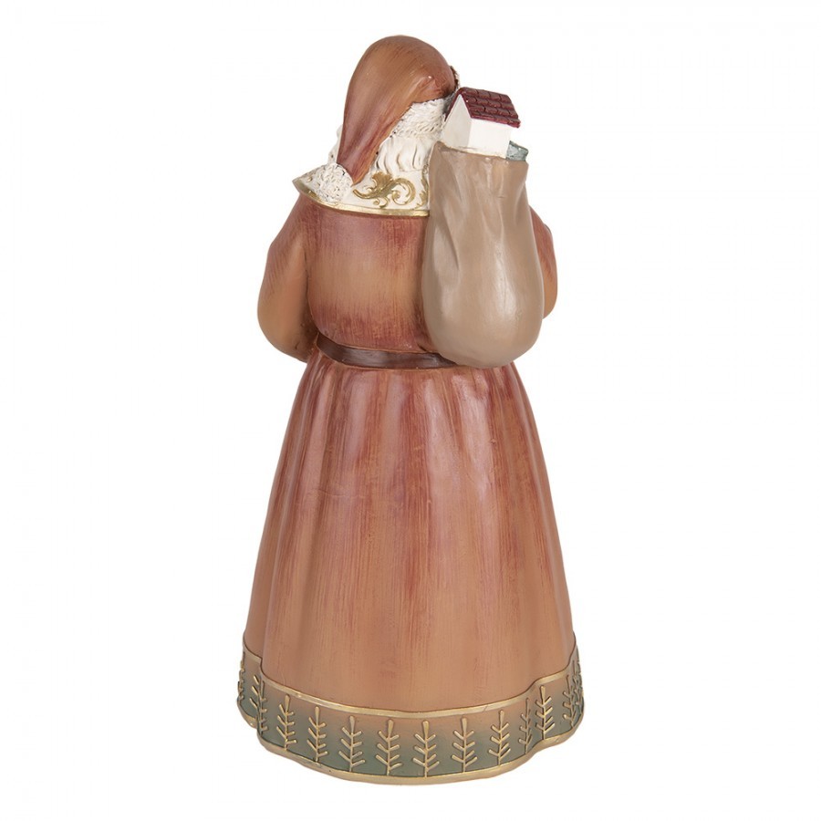 Dekorace Santa Claus s houpacím koníkem a pytlem dárků - 20*18*39 cm